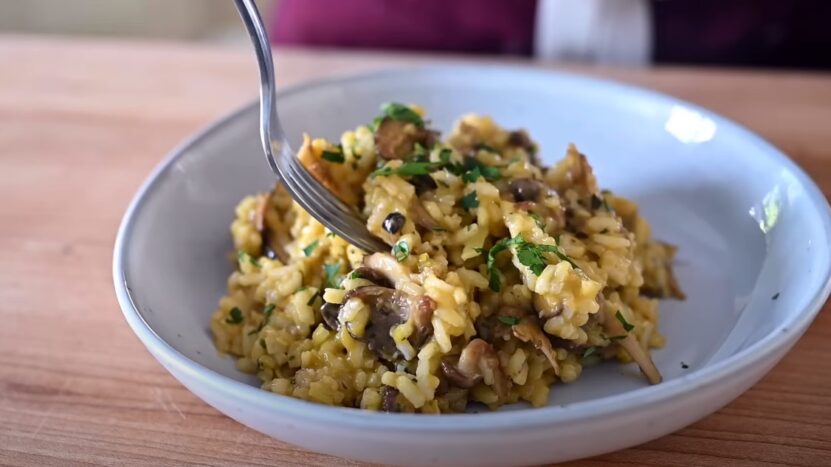 Vegan mushroom risotto recipe
