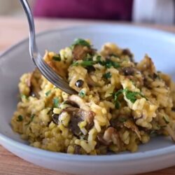 Vegan mushroom risotto recipe